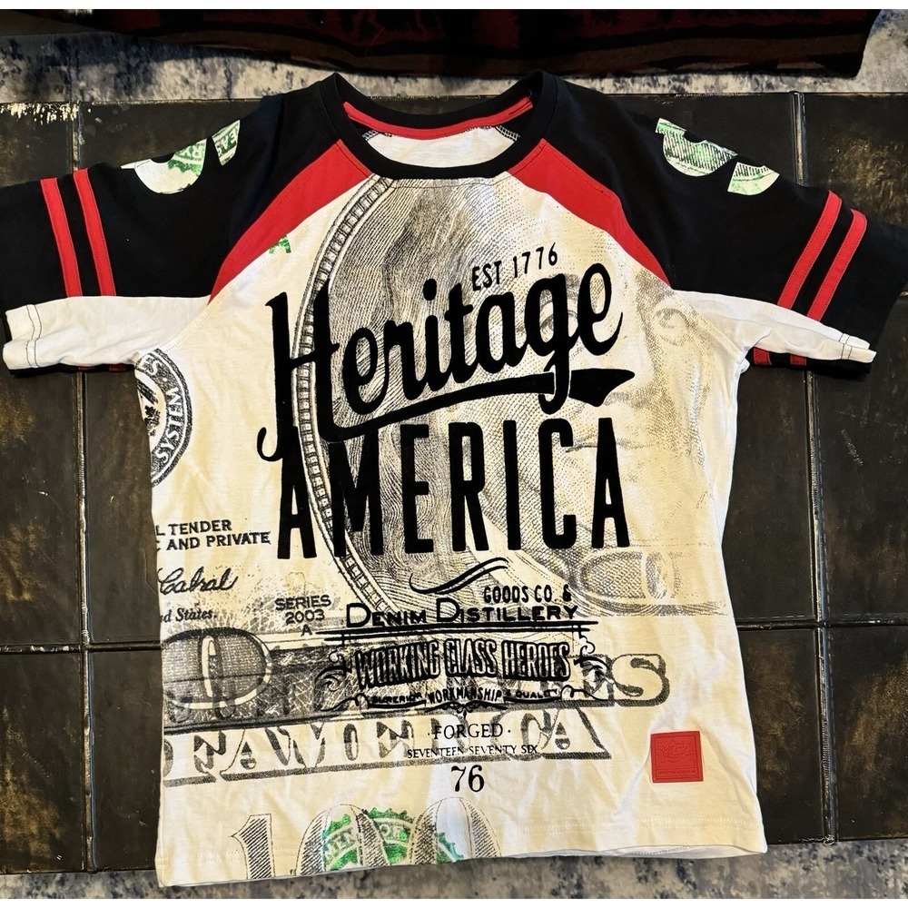 The Heritage By America Denim Distillery Working Class Heros T Shirt Size Med